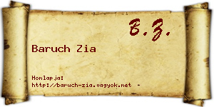 Baruch Zia névjegykártya